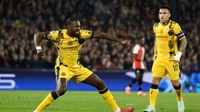 CHAMPIONS LEAGUE. LIGA DOS CAMPEÕES DA EUROPA. TEMPORADA 2024.2025. OITAVAS DE FINAL. JOGO DE IDA. PRIMEIRA PARTIDA. PRIMEIRO JOGO. INTERNAZIONALE DE MILÃO. ITÁLIA. FEYENORRD. HOLANDA.