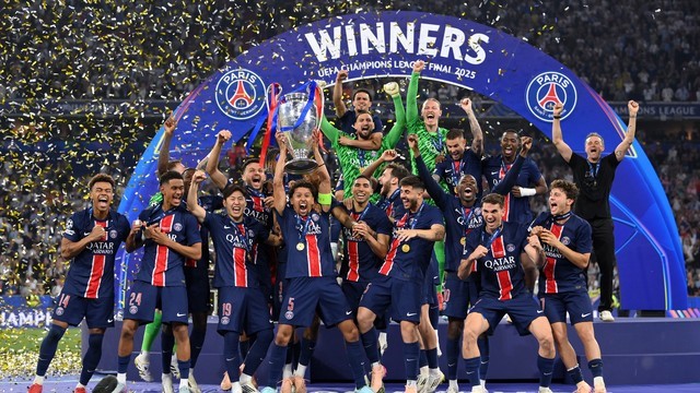 LIGA DOS CAMPEÕES DA EUROPA. TEMPORADA 2024/2025. FINAL. JOGO ÚNICO. PARTIDA ÚNICA. ARENA DE MUNIQUE. MUNIQUE. ALEMANHA. PARISA SAINT-GERMAIN. FRANÇA. CAMPEÃO. INTERNAZIONALE DE MILÃO. ITÁIA. VICE-CAMPEÃO.