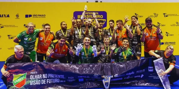 FUTEBOL PARA CEGOS. AGAFUC-RS. ASSOCIAÇÃO GAÚCHA DE FUTEBOL PARA CEGOS. OITAVO TÍTULO. OCTACAMPEÃO. CAMPEONATO BRASILEIRO DE FUTSAL. CEGOS. DE 2025. CORINTHIANS-SP. VICE-CAMPEÃO.