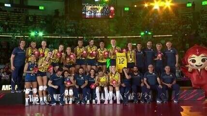 CAMPEONATO MUNDIAL DE VÔLEI DE 2025. DECISÃO DO TERCEIRO LUGAR. QUARTO LUGAR. JOGO ÚNICO. PARTIDA ÚNICA. BRASIL. TERCEIRO COLOCADO. MEDALHA DE BRONZE. JAPÃO. QUARTA COLOCADA.