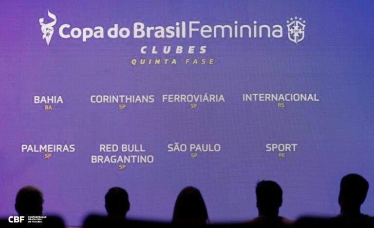 COPA DO BRASIL DE FUTEBOL FEMININO DE 2025. QUARTAS DE FINAL. JOGO ÚNICO. PARTIDA ÚNICA. RED BULL BRAGANTINO-SP. BAHIA-BA. SÃO PAULO-SP. CORINTHIANS-SP. PALMEIRAS-SP. SPORT-PE. INTERNACIONAL-RS. FERROVIÁRIA-SP.