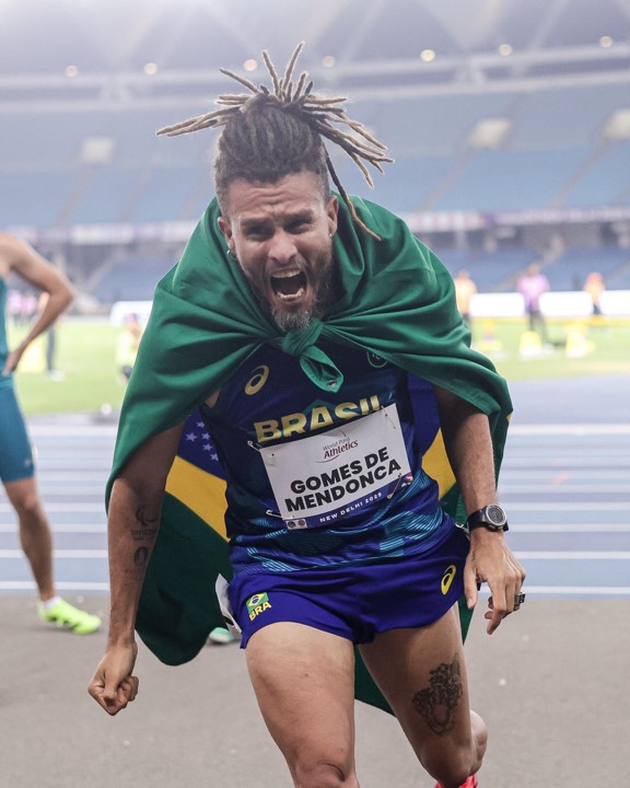 MUNDIAL PARALÍMPICO DE ATLETISMO. RICARDO MENDANÇA. MEDALHA DE OURO. CAMPEÃO. TRICAMPEÃO. NOVA DÉLI. ÍNDIA. 2025. KOBE. JAPÃO. 2024. PARIS. FRANÇA. 2023. 100 METROS.