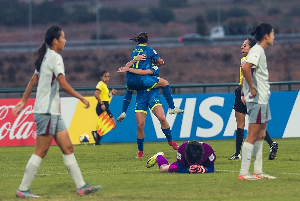 COPA DO MUNDO DE FUTEBOL SUB-17. FEMININO. SEDE. OITAVAS DE FINAL. JOGO ÚNICO. PARTIDA ÚNICA. BRASIL. CLASSIFICADA. CHINA. ELIMINADA. QUARTAS DE FINAL. JOGO ÚNICO. PARTIDA ÚNICA. BRASIL. CONTRA. CANADÁ. OU. ZÂMBIA.