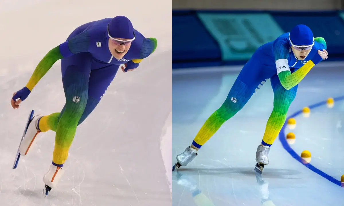 JULIA DE VOS. ALRISSA PAES. RECORDE. ESTADOS UNIDOS. SALT LAKE CITY. PATINAÇÃO. GELO. VELOCIDADE.