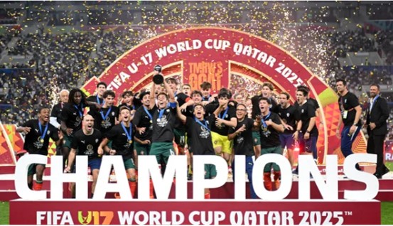 COPA DO MUNDO DE FUTEBOL SUB-17 DE 2025. SEDE. CATAR. FINAL. JOGO ÚNICO. PARTIDA ÚNICA. PORTUGAL. CAMPEÃO. ÁUSTRIA. VICE-CAMPEÃO. VIGÉSIMA EDIÇÃO.