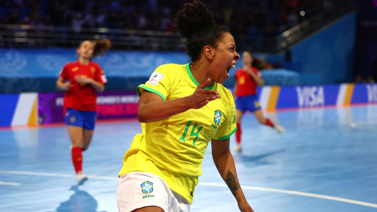 COPA DO MUNDO DE FUTSAL FEMININO DE 2025. SEMIFINAL. JOGO ÚNICO. PARTIDA ÚNICA. BRASIL. CLASSIFICADO. ESPANHA. ELIMINADA. FINAL. JOGO ÚNICO. PARTIDA ÚNICA. BRASIL. CONTRA. PORTUGAL.