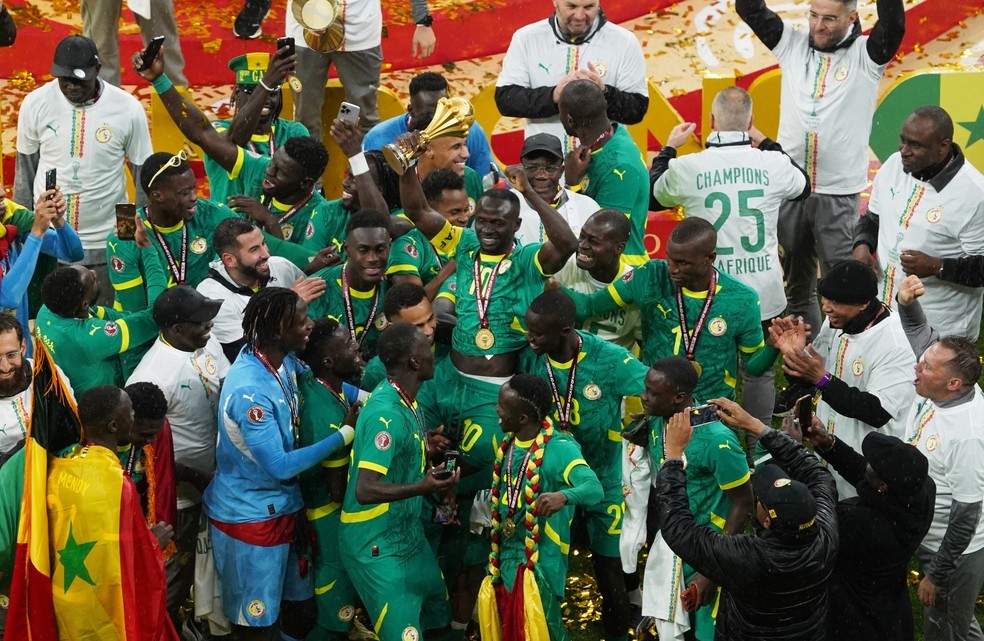 COPA AFRICANA DE NAÇÕES. 2025/2026. SEDE. AMRROCOS. FINAL. JOGO ÚNICO. PARTIDA ÚNICA. SENEGAL. CAMPEÃO. BICAMPEÃO. 2021. 2025. MARROCOS. VICE-CAMPEÃO.