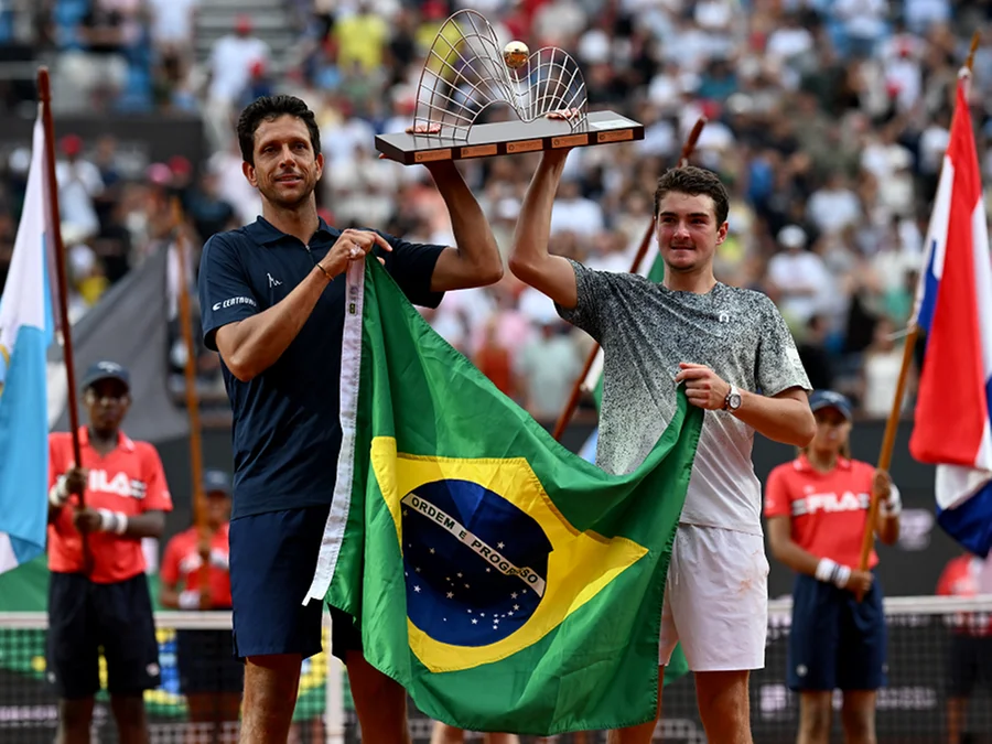 RIO OPEN 500. TÊNIS. ATP. ASSOCIAÇÃO DOS TENISTAS PROFISSIONAIS. MARCELO MELO. JOÃO FONSECA. CAMPEÕES.