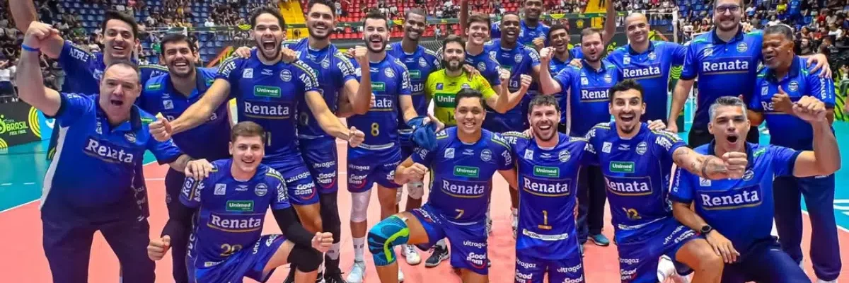 COPA DO BRASIL DE VÔLEI. MASCULINO DE 2026. FINAL. JOGO ÚNICO. PARTIDA ÚNICA. VÔLEI RENATA-SP. CAMPINAS-SP. CAMPEÃO. CRUZEIRO-MG. VICE-CAMPEÃO.