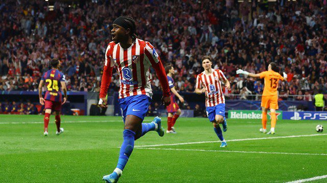 CHAMPIONS LEAGUE. LIGA DOS CAMPEÕES DA EUROPA. TEMPORADA 2025/2026. QUARTAS DE FINAL. JOGO DE VOLTA. SEGUNDO JOGO. SEGUNDA PARTIDA. ATLÉTICO DE MADRID. ESPANHA. CLASSIFICADO. BARCELONA. ESPANHA. ELIMINADO. SEMIFINAL. JOGO DE IDA. JOGO DE VOLTA. PRIMEIRA PARTIDA. PRIMEIRO JOGO. SEGUNDO JOGO. SEGUNDA PARTIDA. ATLÉTICO DE MADRID. ESPANHA. CONTRA. ARSENAL. INGLATERRA. OU. SPORTING. PORTUGAL.