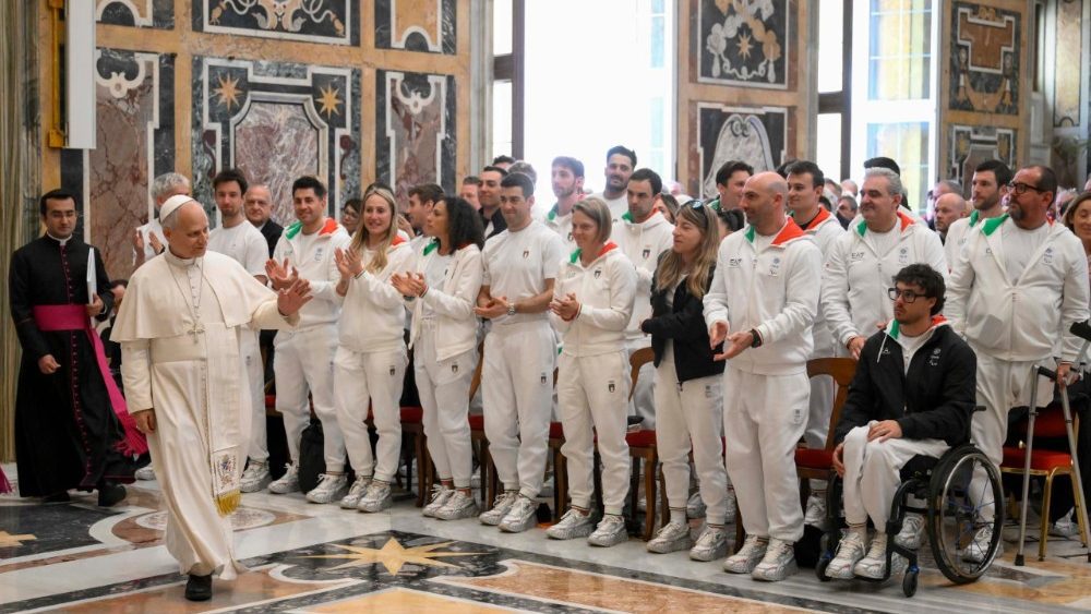 ESPORTE. VIDA. LUTA. DISCIPLINA. GUERRA. PAPA LEÃO XIV. ATLETAS. PARALÍMPICOS. OLÍMPICOS. OLIMPÍADAS DE INVERNO. MILÃO. CORTINA. ITÁLIA.