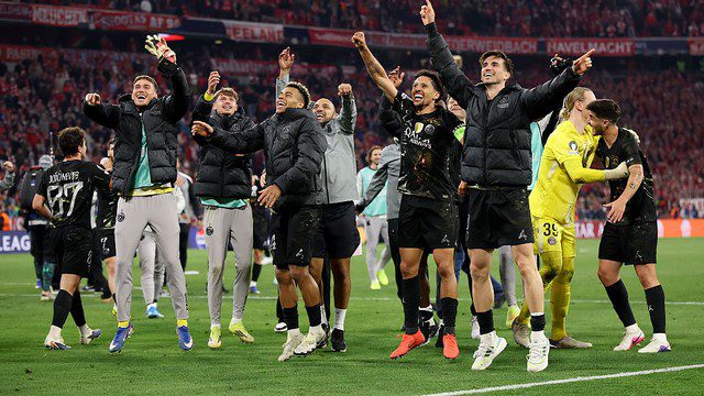 CHAMPIONS LEAGUE. LIGA DOS CAMPEÕES DA EUROPA. JOGO DE VOLTA. SEGUNDO JOGO. SEGUNDA PARTIDA. PARIS SAINT-GERMAIN. FRANÇA. CLASSIFICADO. BAYERN DE MUNIQUE. ALEMANHA. ELIMINADO. FINAL. JOGO ÚNICO. PARTIDA ÚNICA. ARSENAL, INGLATERRA. CONTRA. PARIS SAINT-GERMAIN. FRANÇA. 30 DE MAIO. BUDAPESTE. HUNGRIA.