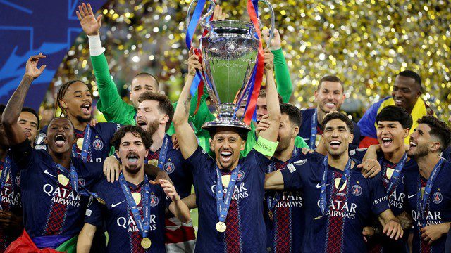 LIGA DOS CAMPEÕES DA EUROPA. TEMPORADA 2025/2026. FINAL. JOGO ÚNICO. PARTIDA ÚNICA. PARIS SAINT-GERMAIN. FRANÇA. BICAMPEÃO. 2024/2025. 2025/2026. ARSENAL. INGLATERRA. VICE-CAMPEÃO.