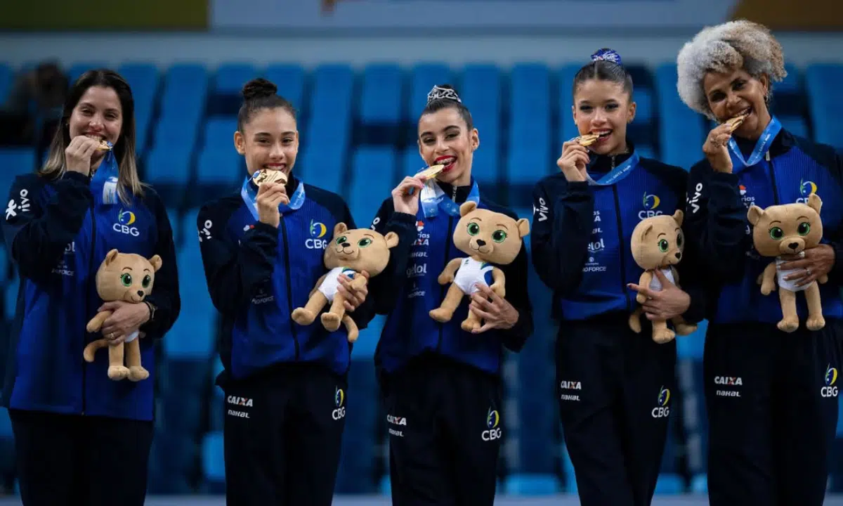 GINÁSTICA RÍTMICA. BRASIL. MEDALHA DE OURO. MEDALHA DE PRATA. MEDALHA DE BRONZE. PAN AMERICANO JÚNIOR.