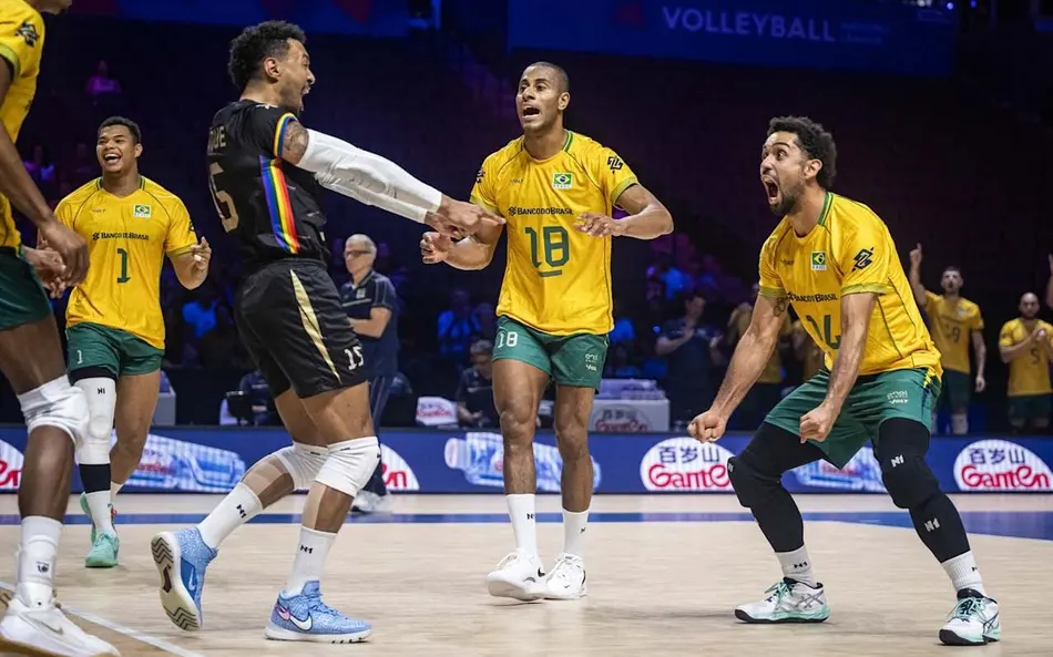 LIGA DAS NAÇÕES. MASCULINA. PRIMEIRA FASE. NONA RODADA.BRASIL. FRANÇA.