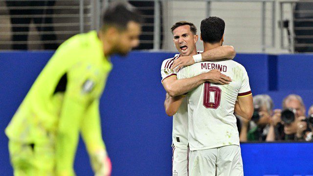 COPA DO MUNDO DE 2026. OITAVASD E FINAL. JOGO ÚNICO. PARTIDA ÚNICA. ESPANHA, CLASSIFICADA.PORTUGAL. ELIMINADA. QUARTAS DE FINAL. JOGO ÚNICO. PARTIDA ÚNICA. ESPANHA. CONTRA. ESTADOS UNIDOS.OU. BÉLGICA.