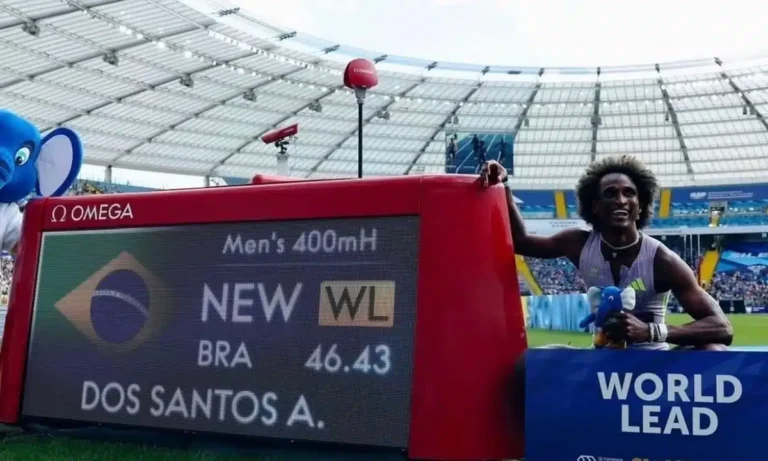 ALISON DOS SANTOS. MEDALHA DE OURO. ATLETISMO. SILÉSIA. ETAPA DIAMOND. 400 METROS. BARREIRA.