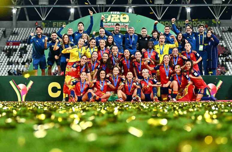 COPA DO MUNDO DE FUTEBOL FEMININO SUB-20 DE 2026. FINAL. JOGO ÚNICO. PARTIDA ÚNICA. SEDE. POLÔNIA. ESPANHA. CAMPEÃ. BICAMPEÃO. 2022. 2026. COREIA DO NORTE. VICE-CAMPEÃ.